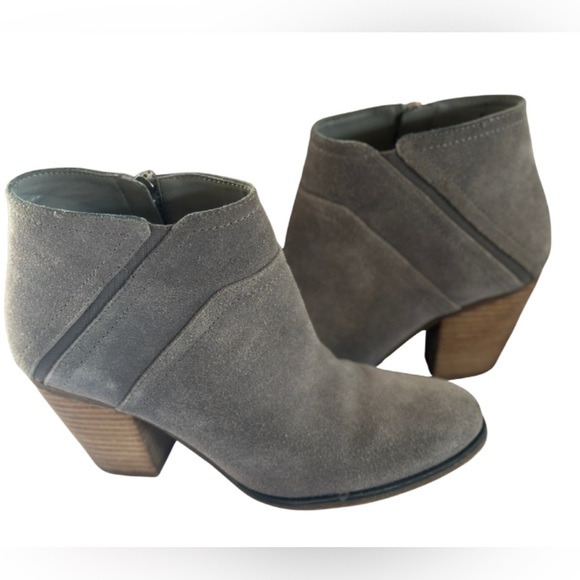 Franco Sarto Domino Suede Ankle Boots Feather Grey - Picture 2 of 6